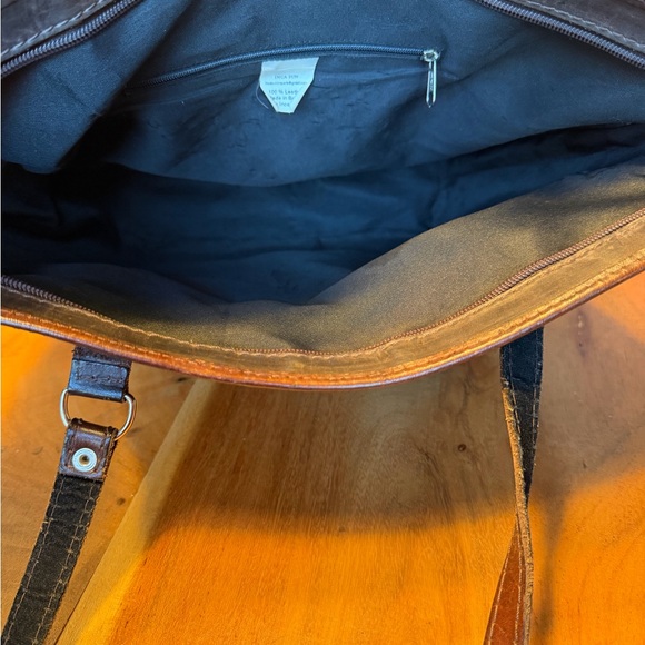 Vintage Artisanal Inca Sun Leather Tote Bag Made in Bolivia - Picture 15 of 15